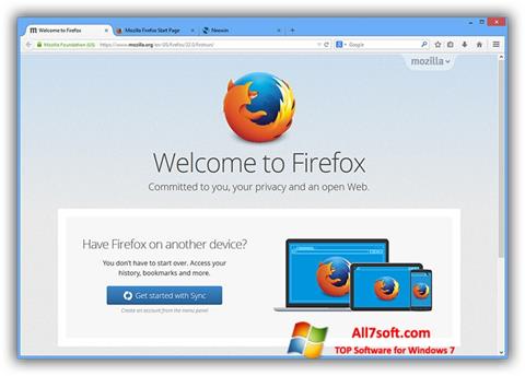 Skärmdump Mozilla Firefox Offline Installer för Windows 7