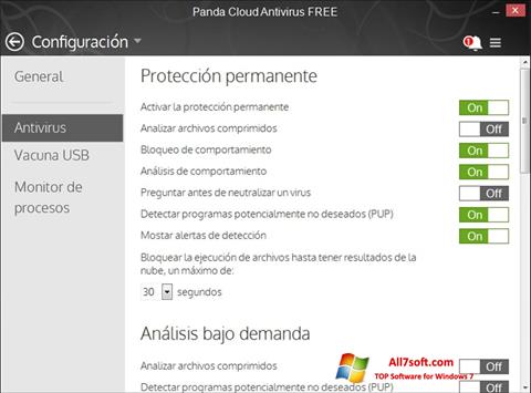 Skärmdump Panda Cloud för Windows 7