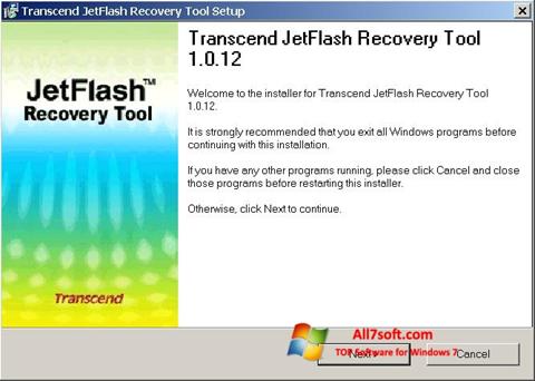 Skärmdump JetFlash Recovery Tool för Windows 7