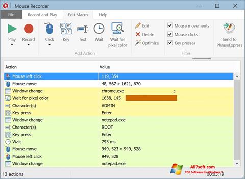 Skärmdump Mouse Recorder för Windows 7