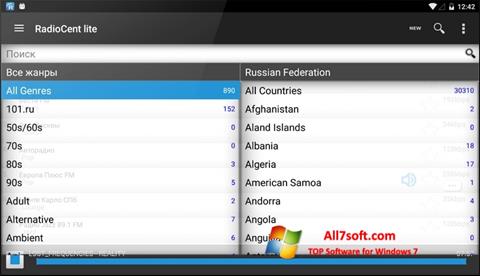 Skärmdump Radiocent för Windows 7