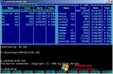 Skärmdump Norton Commander för Windows 7