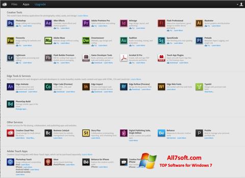Skärmdump Adobe Creative Cloud för Windows 7