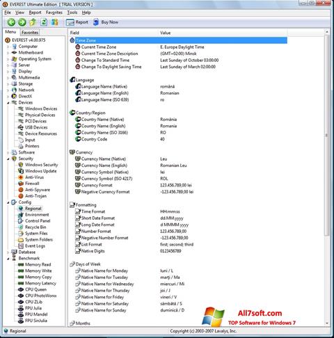 Skärmdump EVEREST Ultimate Edition för Windows 7