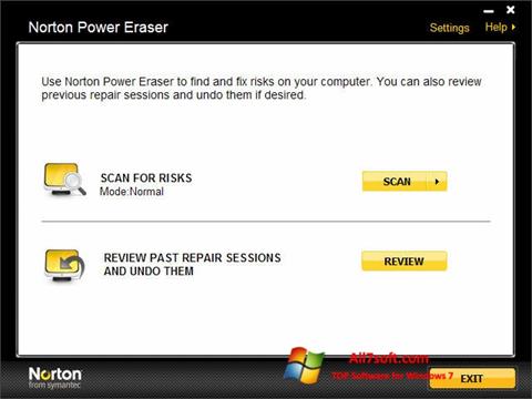 Skärmdump Norton Power Eraser för Windows 7