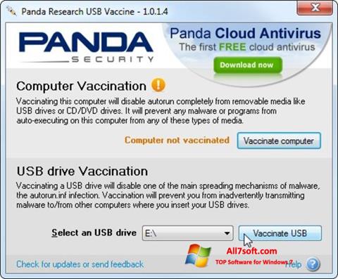 Skärmdump Panda USB Vaccine för Windows 7