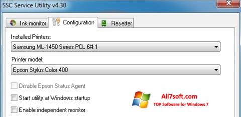 Skärmdump SSC Service Utility för Windows 7