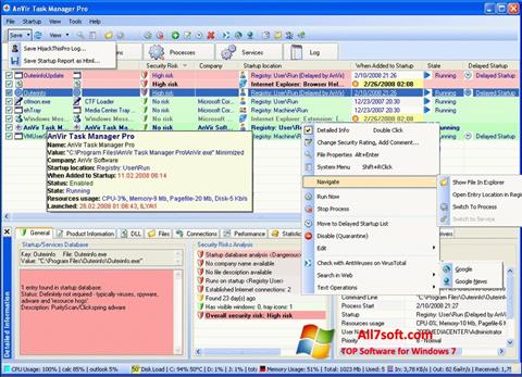 Skärmdump AnVir Task Manager för Windows 7