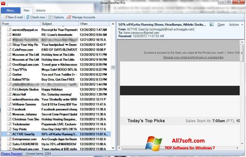 Skärmdump Gmail Notifier för Windows 7