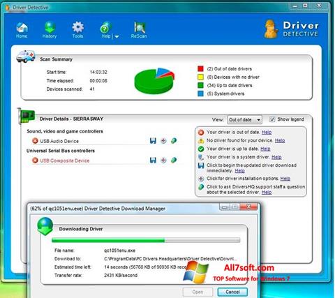 Skärmdump Driver Detective för Windows 7