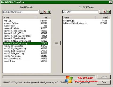 Skärmdump TightVNC för Windows 7