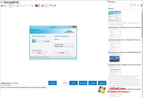 Skärmdump AeroAdmin för Windows 7