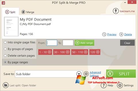 Skärmdump PDF Split and Merge för Windows 7