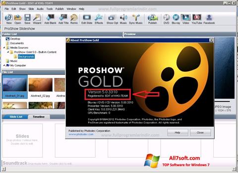 Skärmdump ProShow Gold för Windows 7