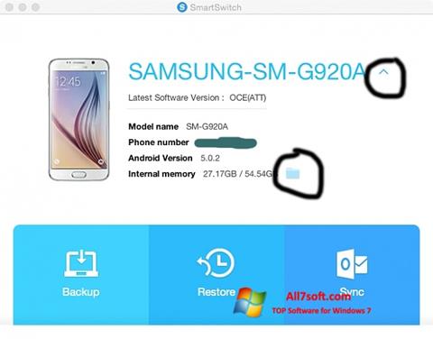 Skärmdump Samsung Smart Switch för Windows 7