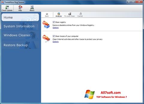 Skärmdump TweakNow RegCleaner för Windows 7