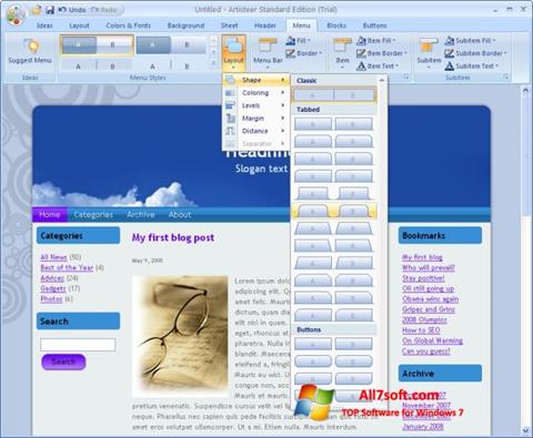Skärmdump Artisteer för Windows 7
