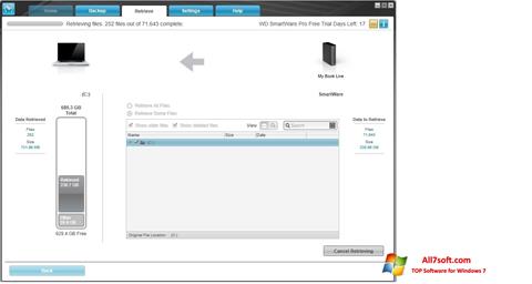 Skärmdump WD SmartWare för Windows 7