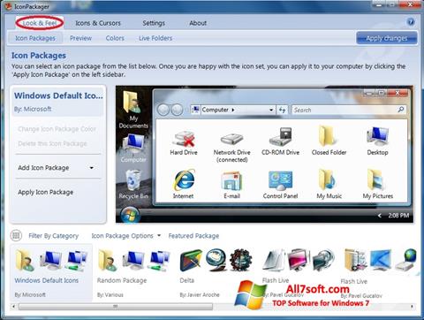 Skärmdump IconPackager för Windows 7