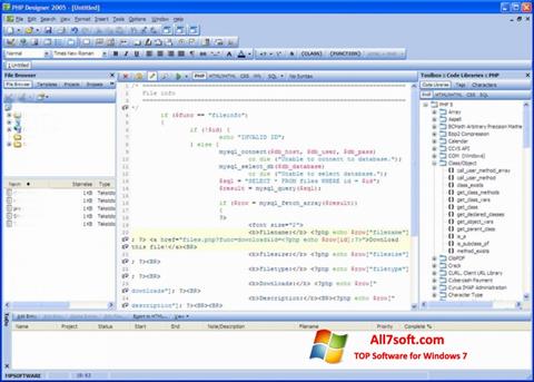 Skärmdump phpDesigner för Windows 7