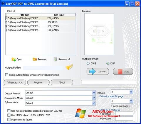 Skärmdump PDF to DWG Converter för Windows 7