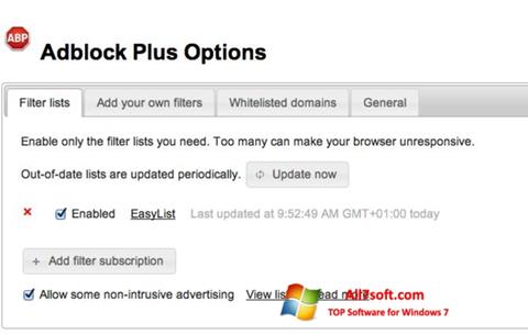 Skärmdump Adblock Plus för Windows 7
