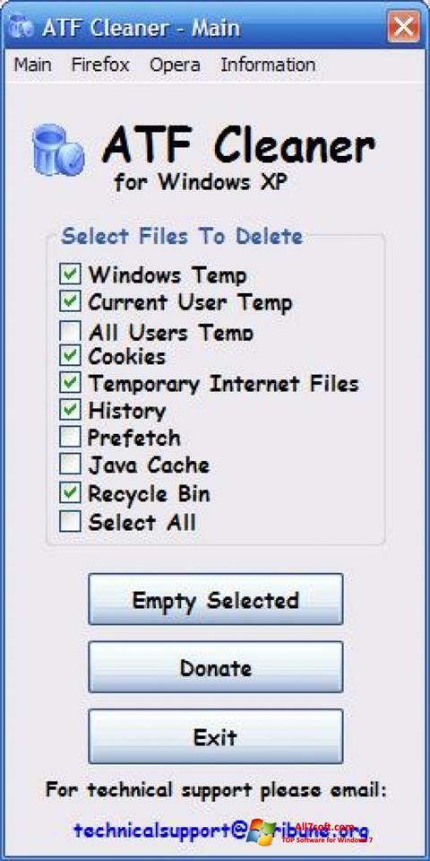 Skärmdump ATF Cleaner för Windows 7