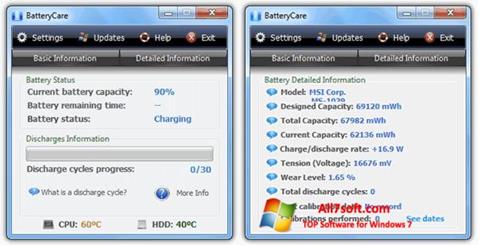 Skärmdump BatteryCare för Windows 7