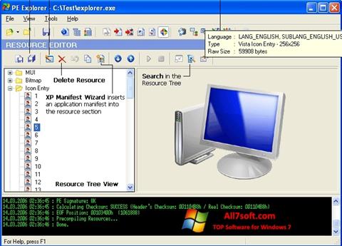 Skärmdump PE Explorer för Windows 7