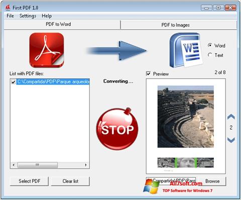 Skärmdump First PDF för Windows 7