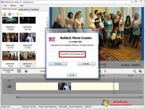 Skärmdump Bolide Movie Creator för Windows 7