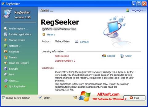 Skärmdump RegSeeker för Windows 7