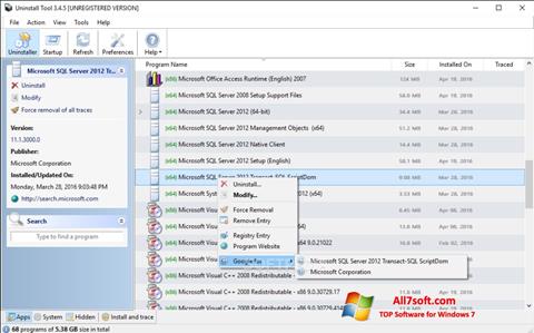 Skärmdump Uninstall Tool för Windows 7