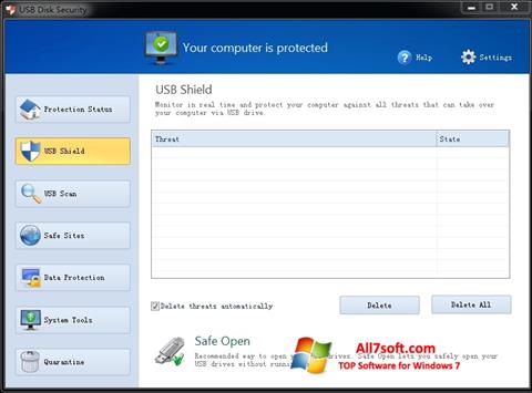 Skärmdump USB Disk Security för Windows 7