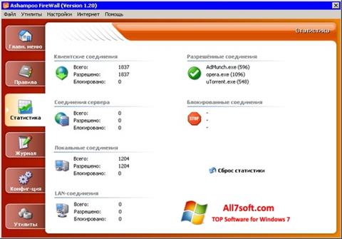 Skärmdump Ashampoo Firewall för Windows 7
