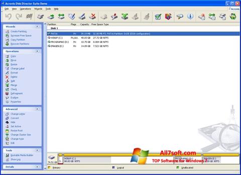 Skärmdump Acronis Partition Magic för Windows 7