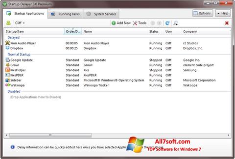 Skärmdump Startup Delayer för Windows 7