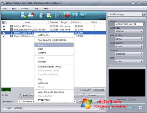 Skärmdump Xilisoft Video Converter för Windows 7