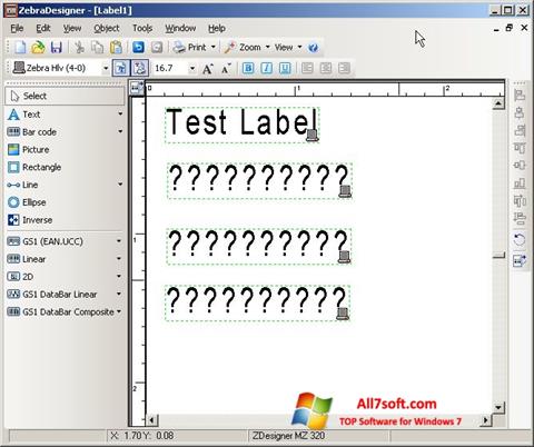 Skärmdump Zebra Designer för Windows 7