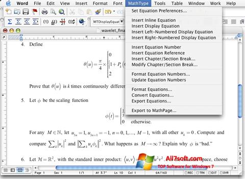 Skärmdump MathType för Windows 7