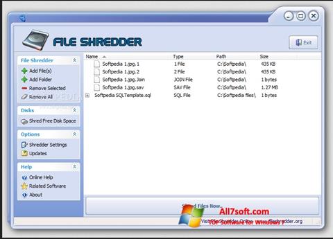 Skärmdump File Shredder för Windows 7