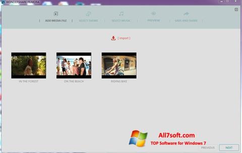 Skärmdump Wondershare Filmora för Windows 7
