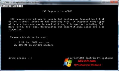 Skärmdump HDD Regenerator för Windows 7