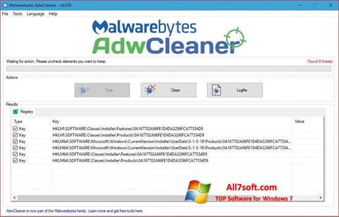 Skärmdump AdwCleaner för Windows 7
