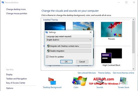 Skärmdump Personalization Panel för Windows 7