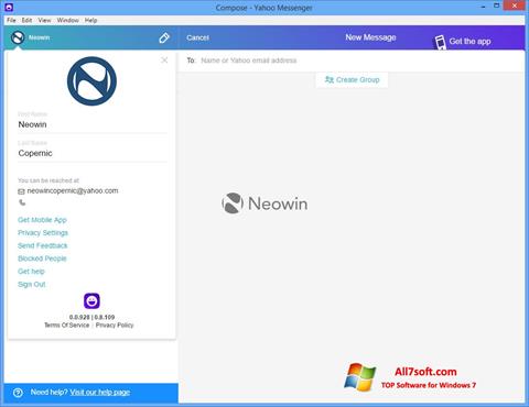 Skärmdump Yahoo! Messenger för Windows 7