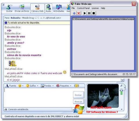 Skärmdump Fake Webcam för Windows 7