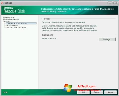 Skärmdump Kaspersky Rescue Disk för Windows 7