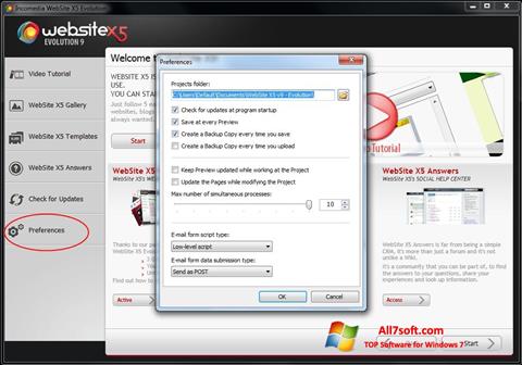 Skärmdump WebSite X5 för Windows 7