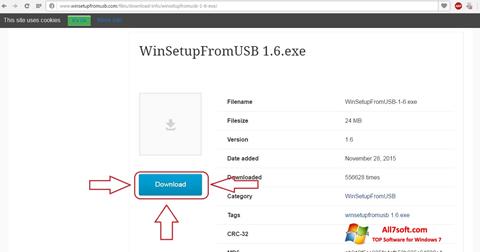 Skärmdump WinSetupFromUSB för Windows 7